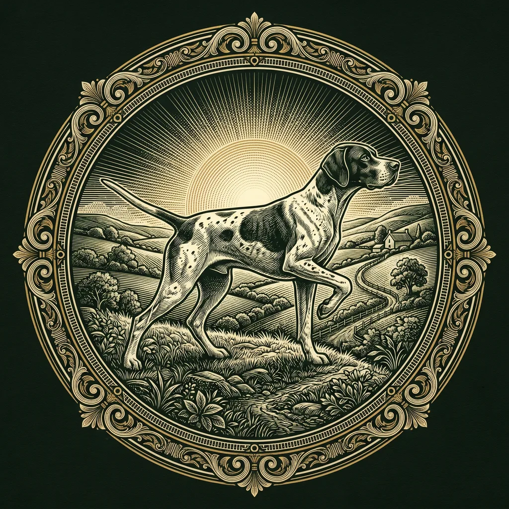 The Rover, on point — an estate-seal engraving